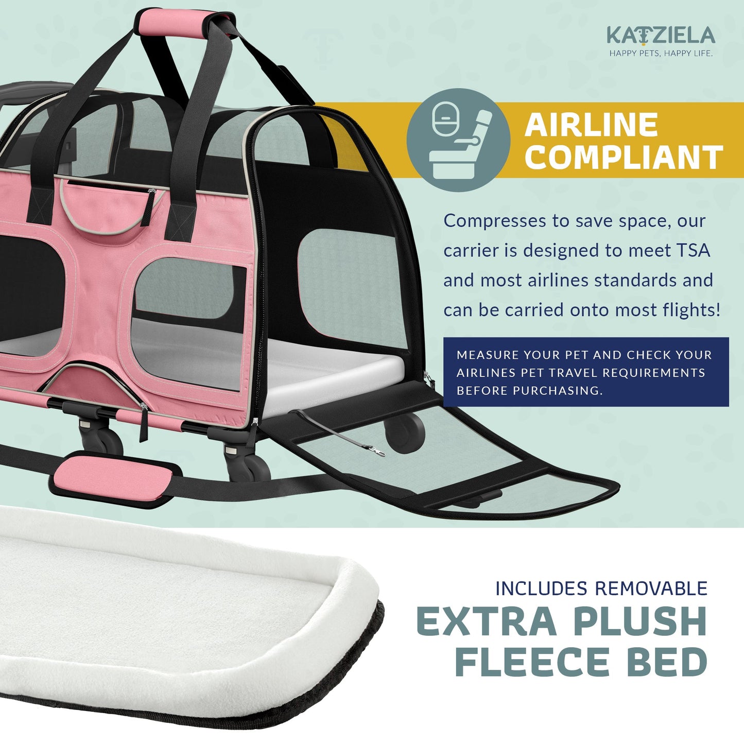 Luxury Rider Rolling Pet Carrier
