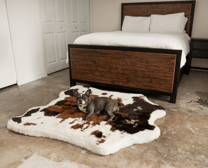 Additional view of PupRug® Animal Print Memory Foam Dog Bed - Brown Faux Cowhide — view 12
