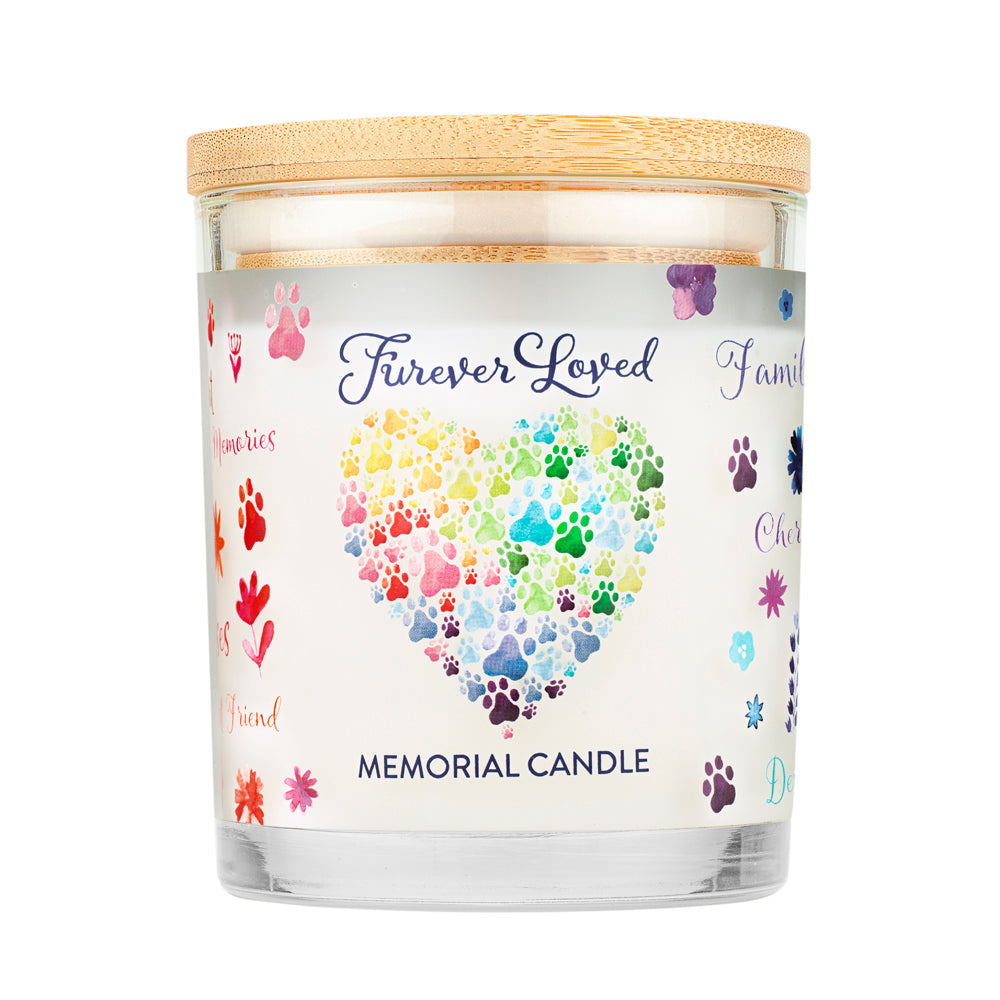 Furever Loved Memorial Candle front view
