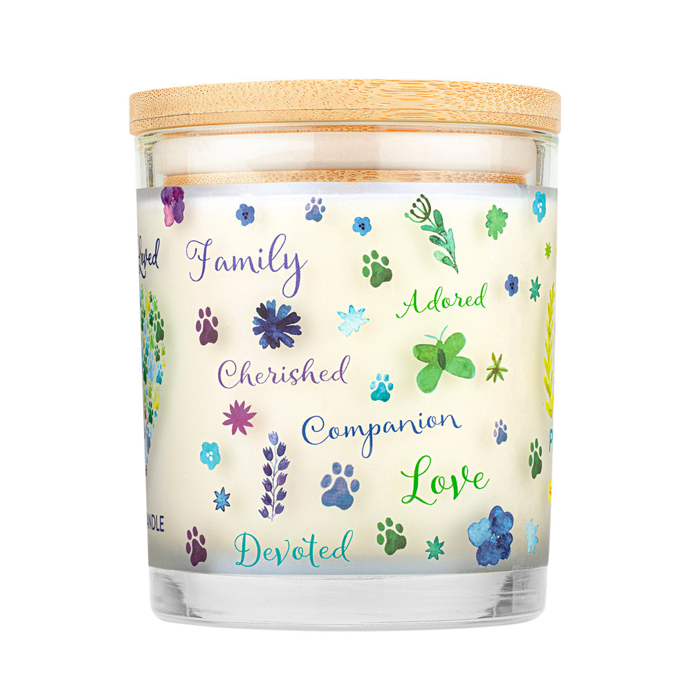 Furever Loved Memorial Candle back view