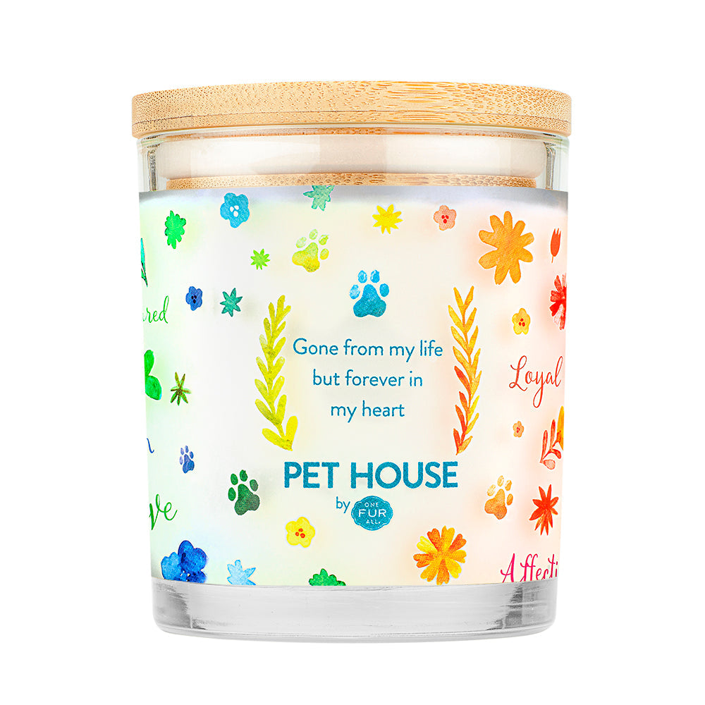Furever Loved Memorial Candle side view