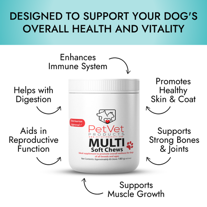 Imagen de características de Pet Vet Products® Premios blandos multifunción para perros - 60 unidades, 4 de 6