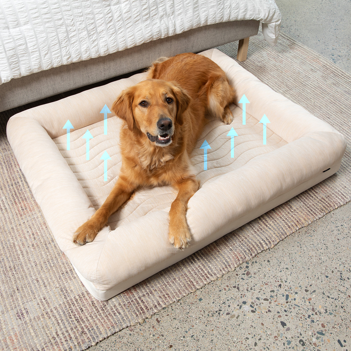 Vista del producto PupChill™ Cooling 4-Bolster Dog Bed - Arctic Sand, vista 4