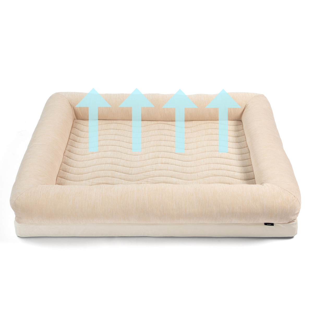 Gráfico informativo de PupChill™ Cooling 4-Bolster Dog Bed - Arctic Sand, vista 2