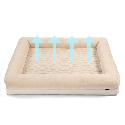 Gráfico informativo de PupChill™ Cooling 4-Bolster Dog Bed - Arctic Sand, vista 2