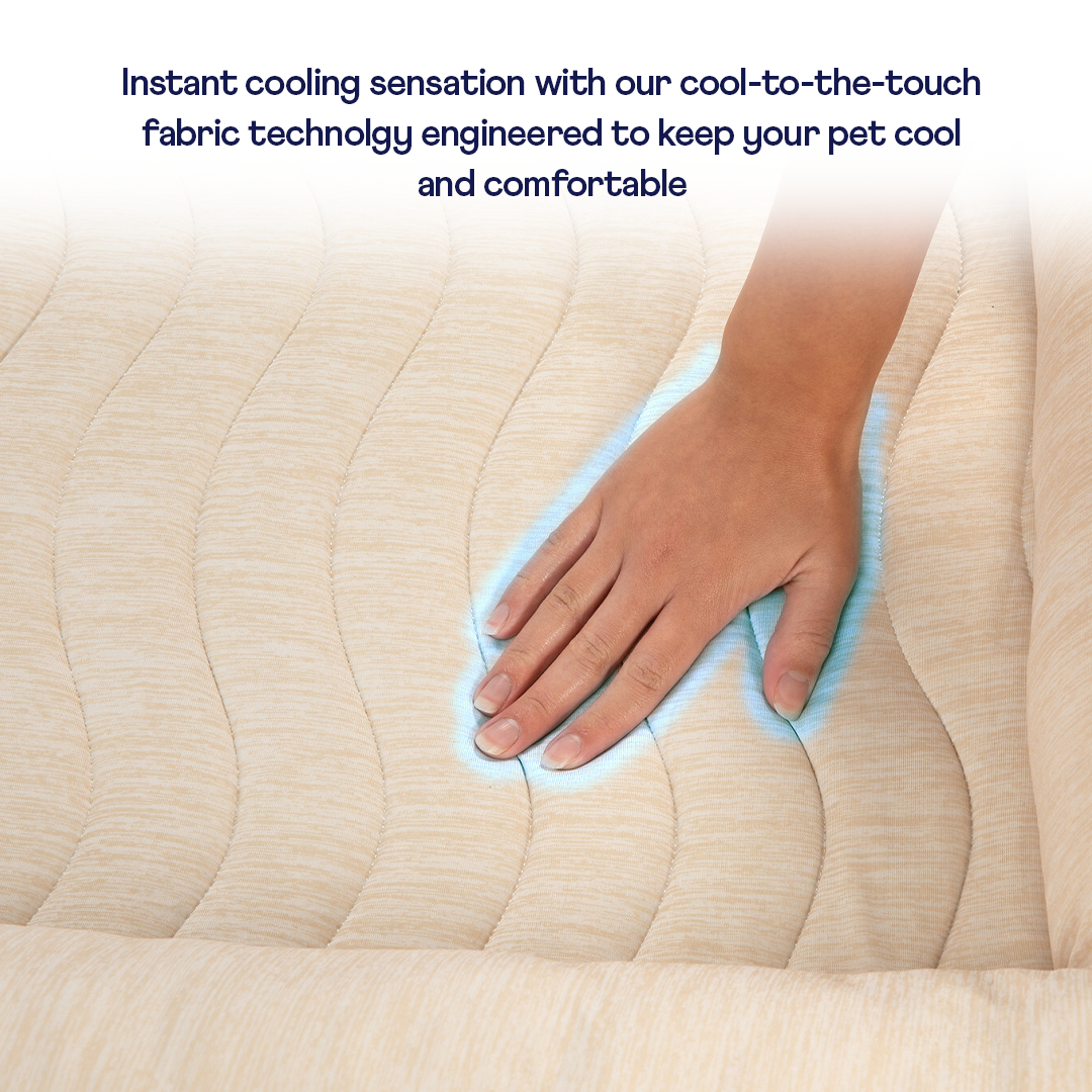 Vista del producto PupChill™ Cooling 4-Bolster Dog Bed - Arctic Sand, vista 2
