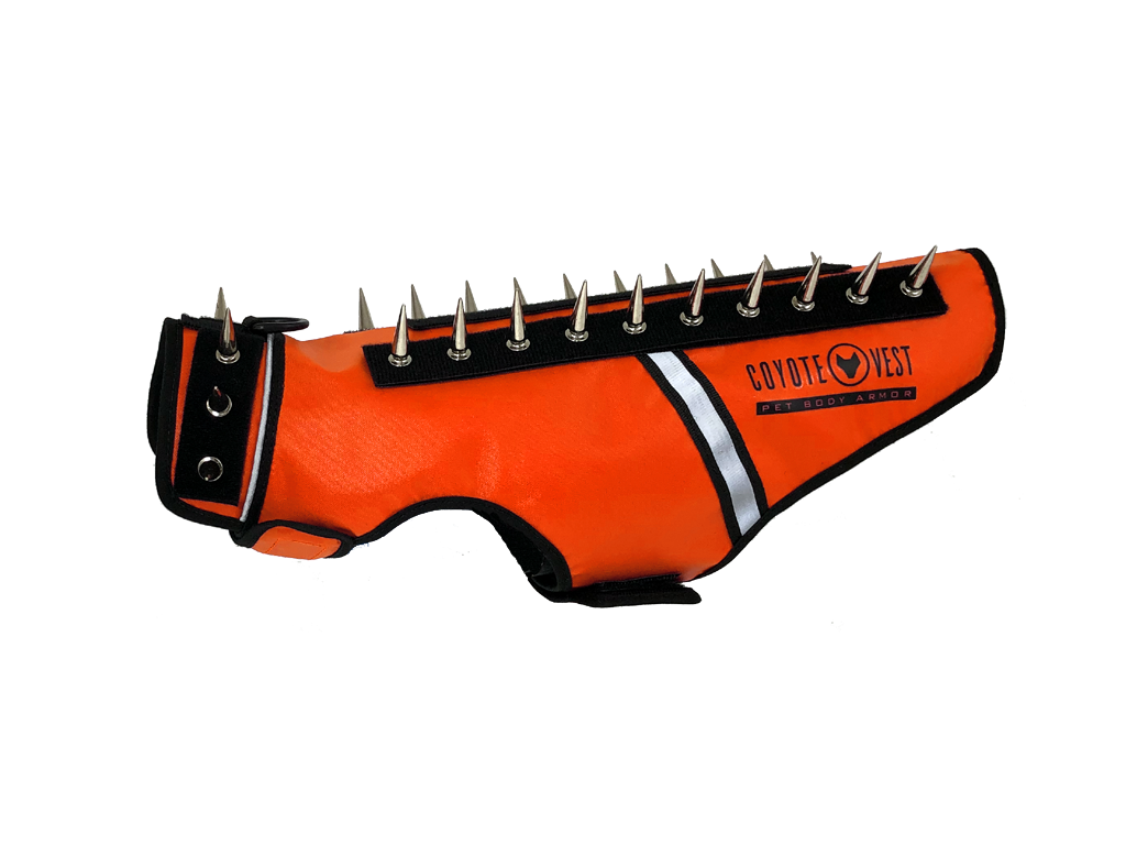 SpikeVest Protective Dog Vest orange view