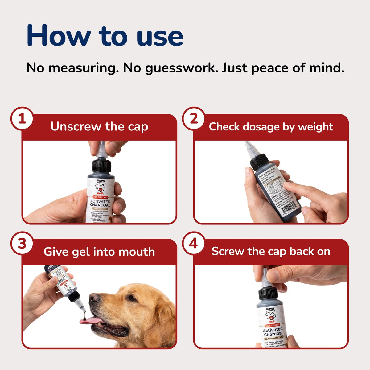 Imagen de características de PetVet Medic® Gel de carbón activado para perros y gatos - 60 mL, 7 de 14