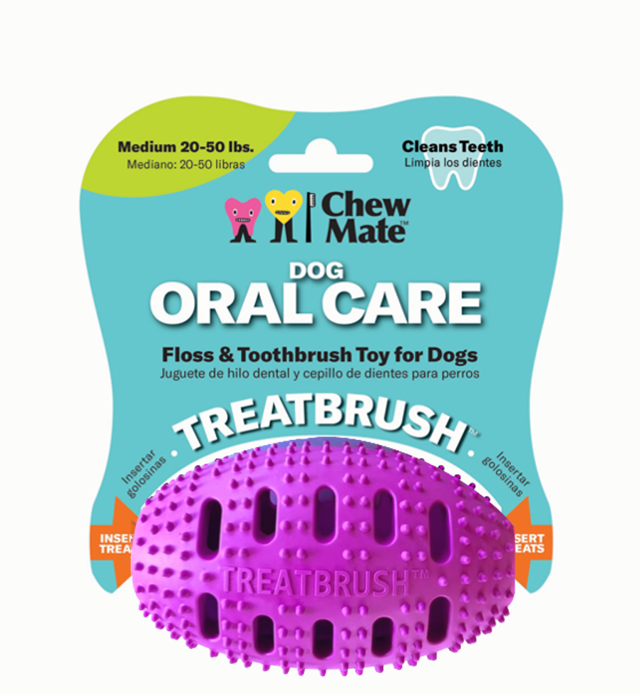 Natural Rubber Football Oral Care Toy for Dogs - 20–50 lb