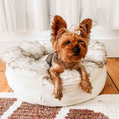 PupPouf faux fur donut dog bed by Paw.com - alternate lifestyle view