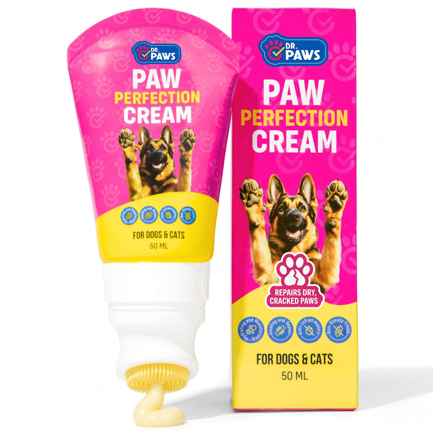 "Crema Pata Perfecta" – Protector y Bálsamo Curativo para Patas de Perro con Aplicador de Punta Suave