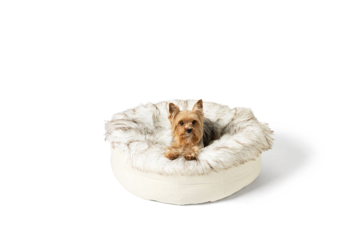 PupPouf faux fur donut dog bed by Paw.com - lifestyle image