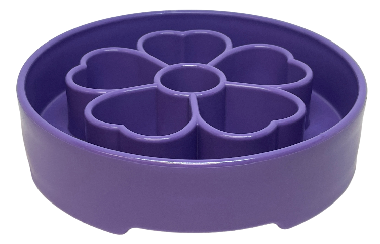 Deep Slow-Feeder Dog Bowl - Flower
