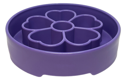 Deep Slow-Feeder Dog Bowl - Flower