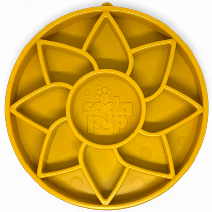 Shallow Slow-Feeder Dog Bowl - Sunflower