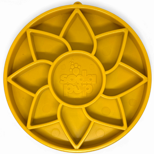 Shallow Slow-Feeder Dog Bowl - Sunflower