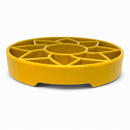 Shallow Slow-Feeder Dog Bowl - Sunflower