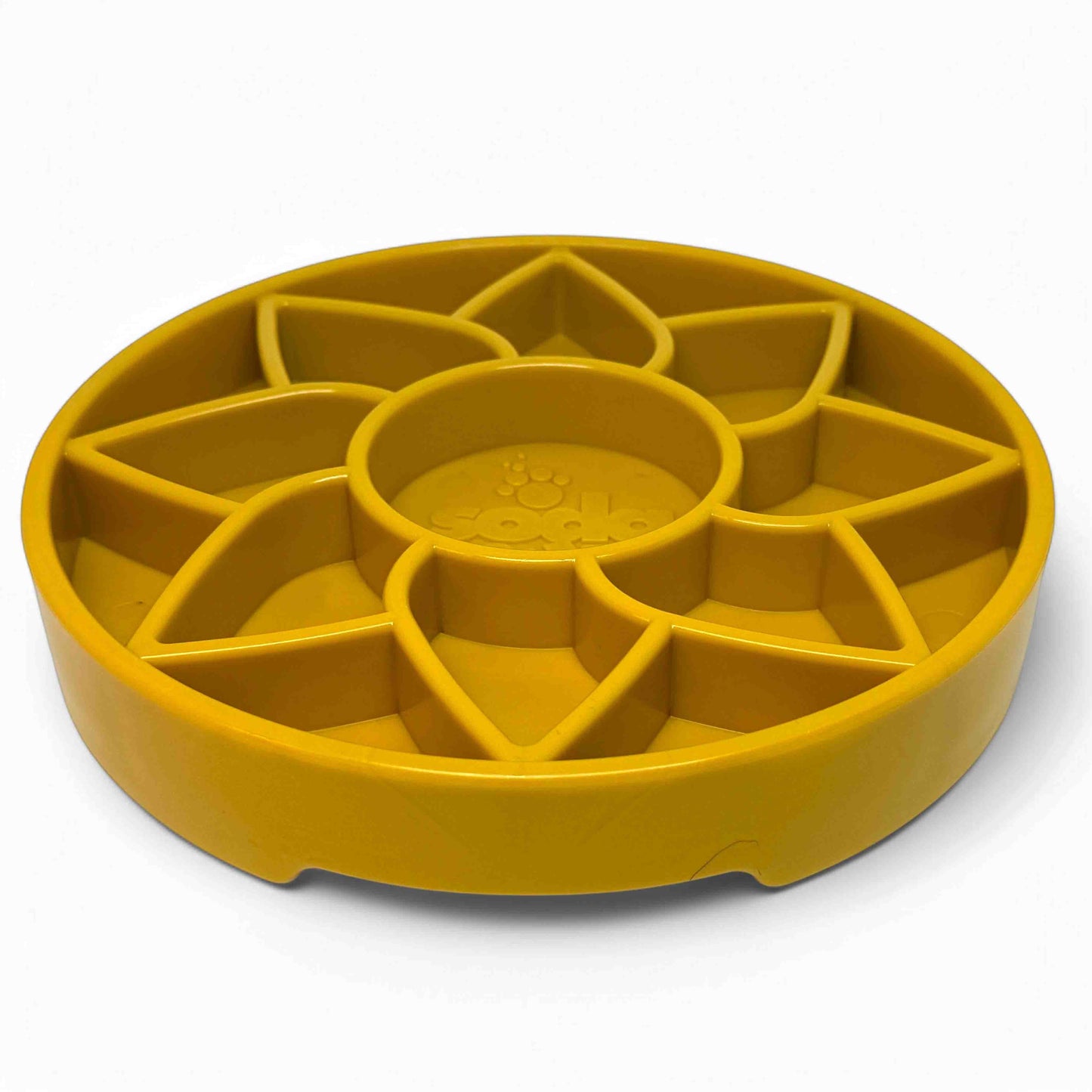 Shallow Slow-Feeder Dog Bowl - Sunflower