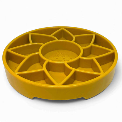 Shallow Slow-Feeder Dog Bowl - Sunflower