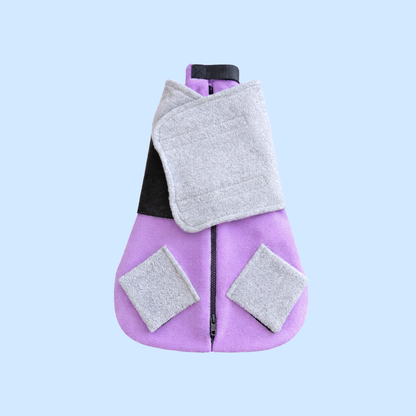 Grey and lavender Pro Cat Wrap in Small size