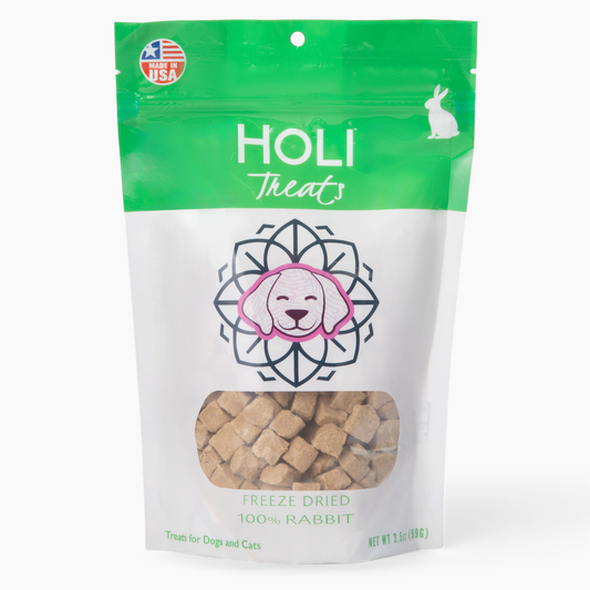 Large bag of HOLI Freeze-Dried Rabbit Dog Treats