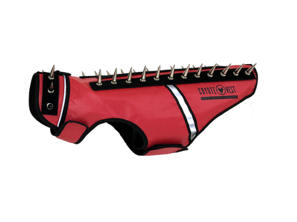 SpikeVest Protective Dog Vest red view