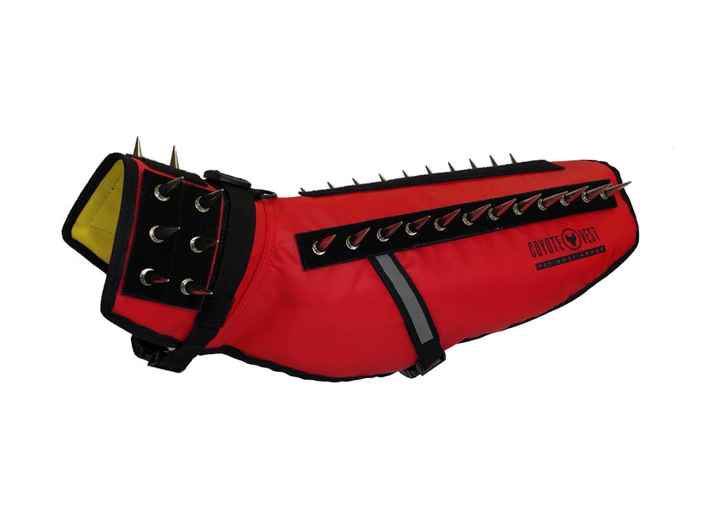 CoyoteVest Protective Dog Vest red color view