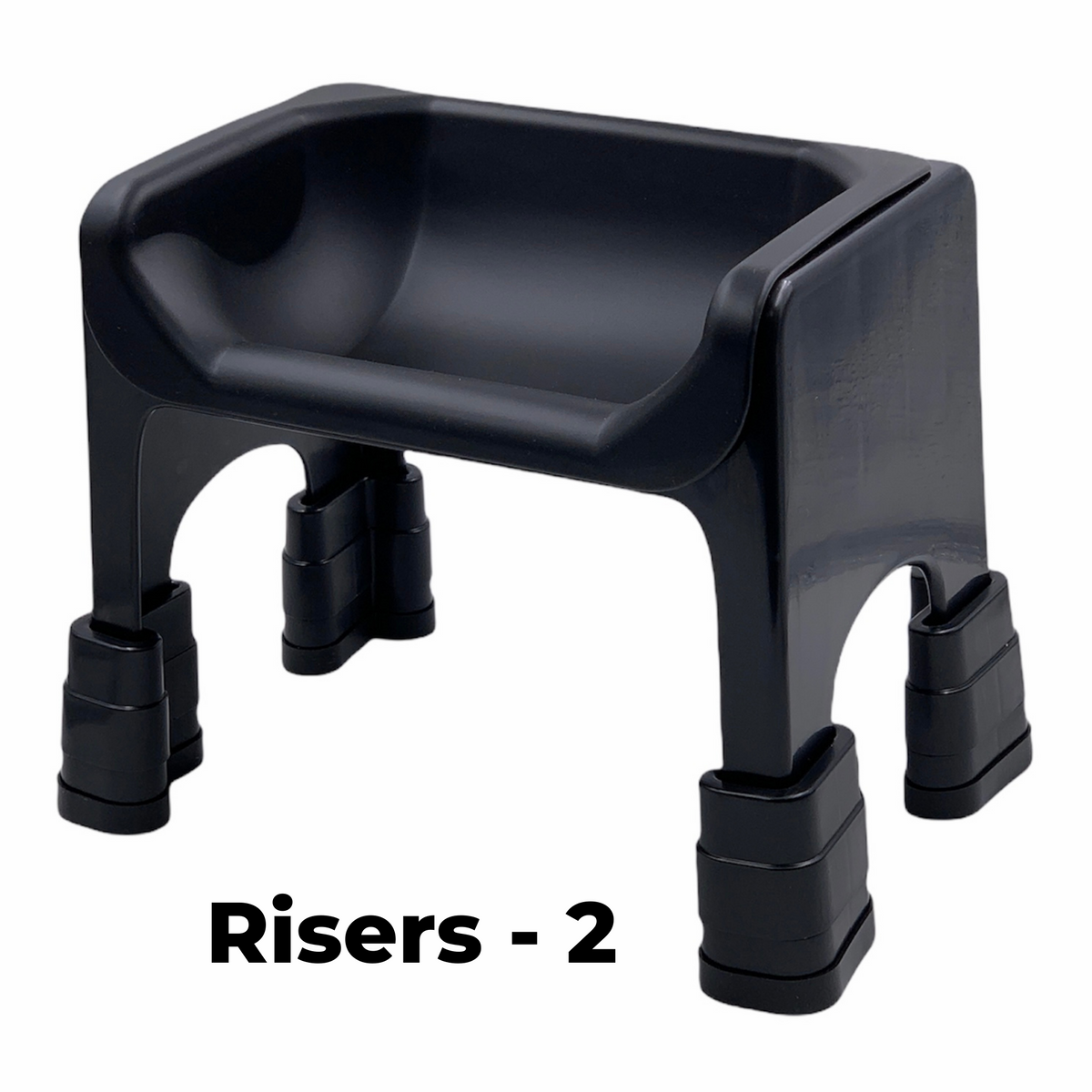 Black Fluff Trough shown with two lift pieces installed.