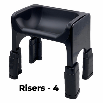 Black Fluff Trough shown with four lift pieces installed.