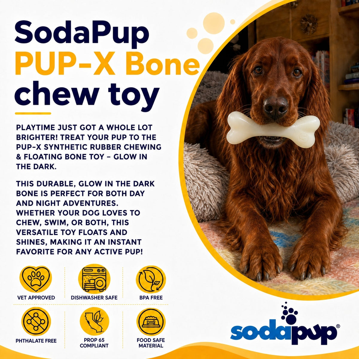 PUP-X Glow-in-the-Dark Rubber Bone alternate view