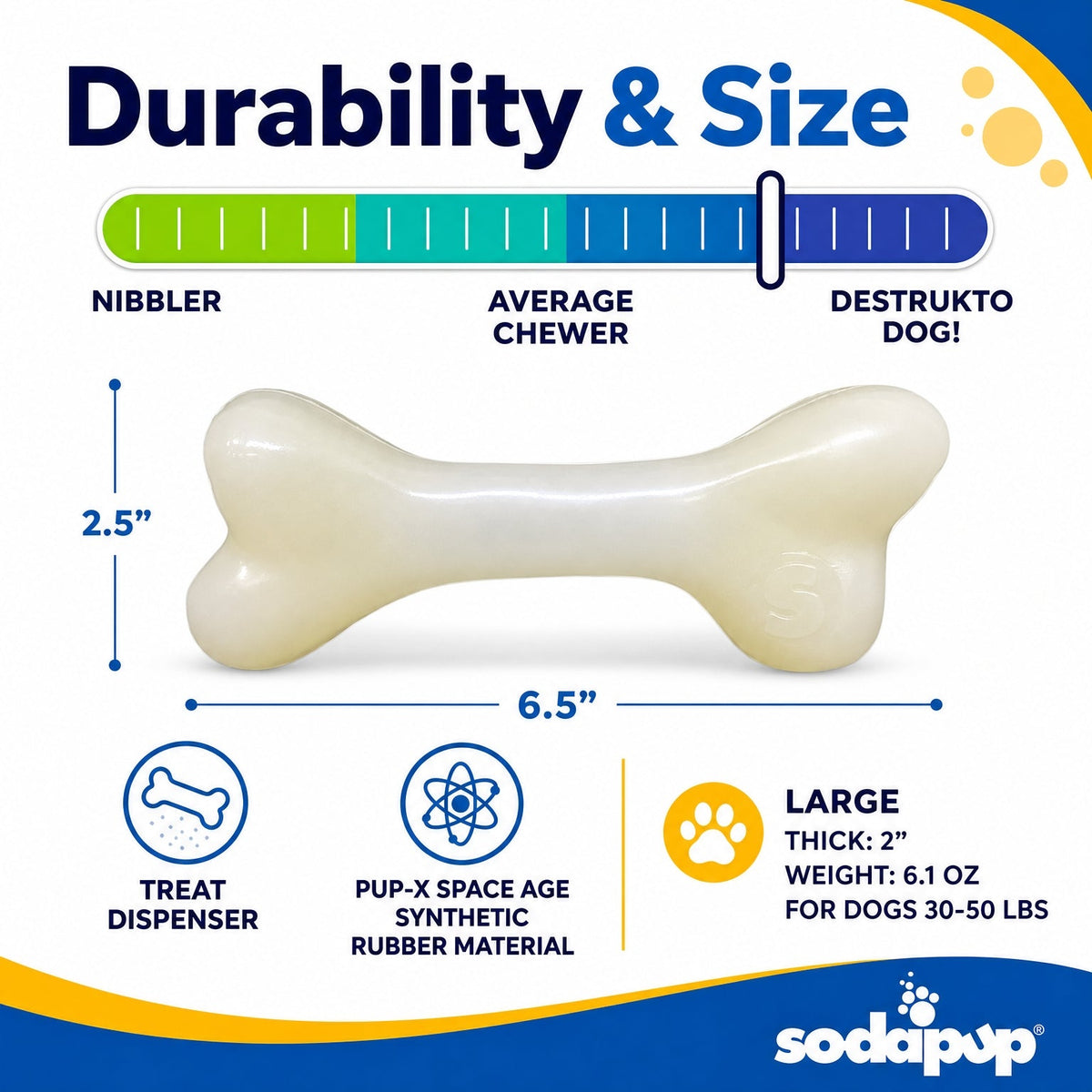 PUP-X Glow-in-the-Dark Rubber Bone alternate view 2