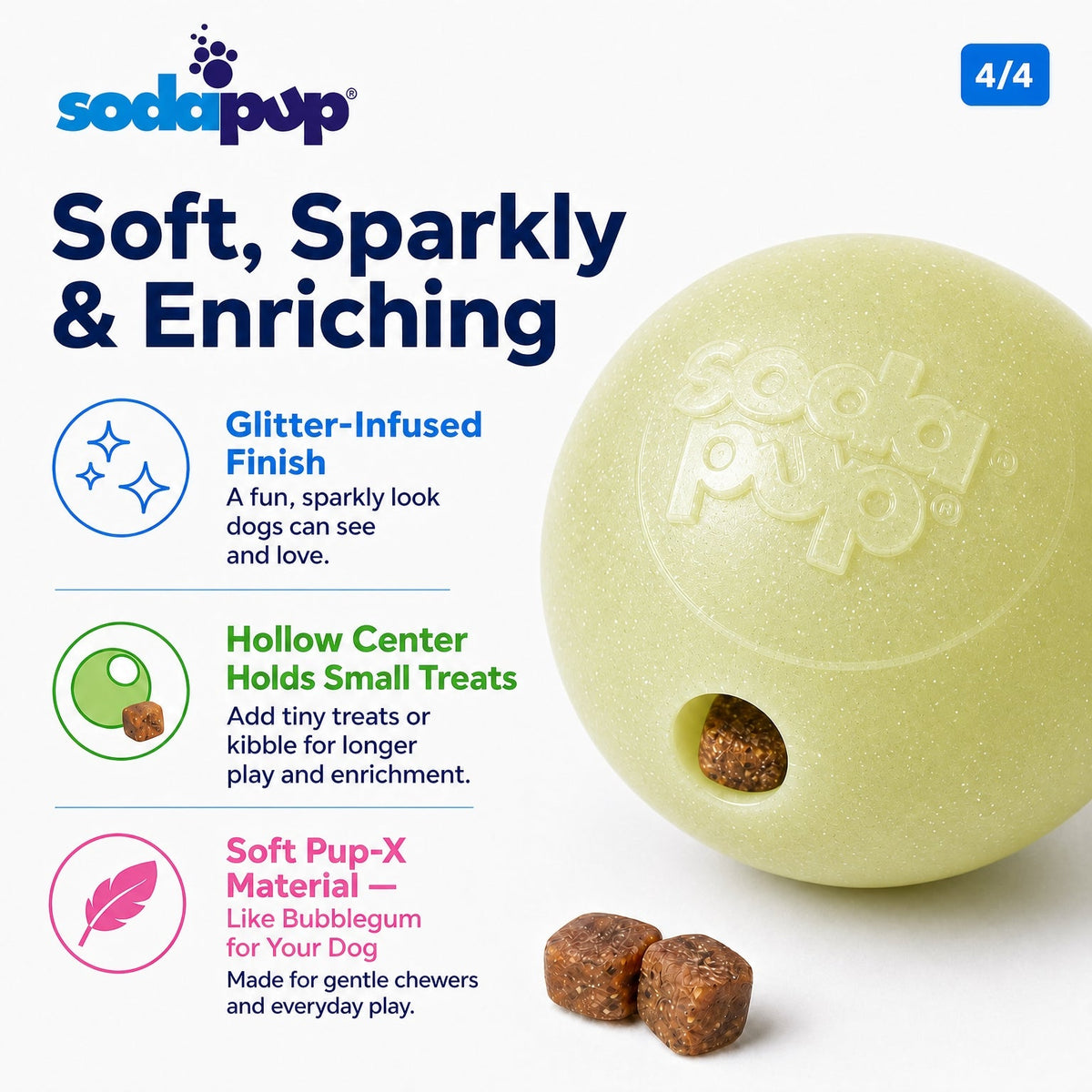 Additional view of Glow-in-the-Dark Glitter Ball Dog Toy - 2 Pack — view 7