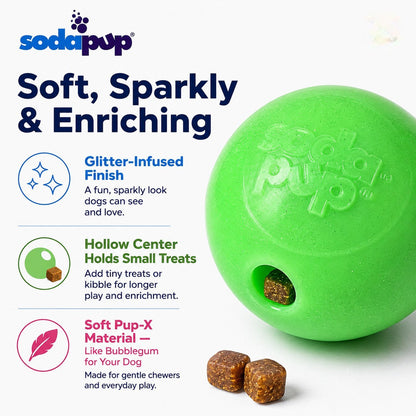 Additional view of Green Glitter Ball Dog Toy - 2 Pack — view 6