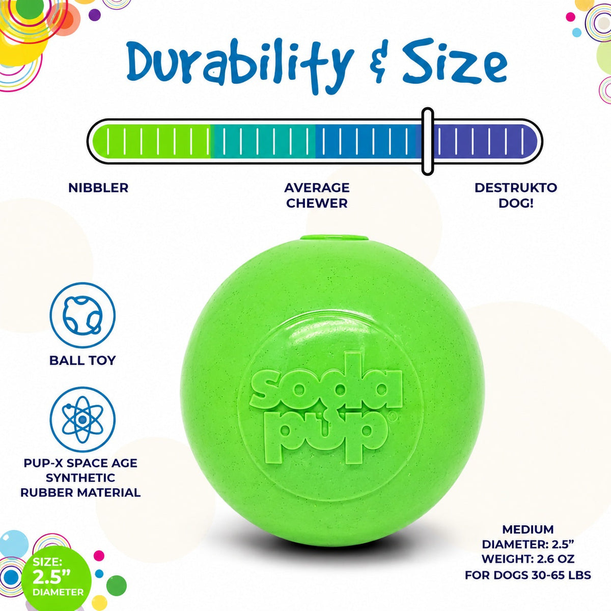Additional view of Green Glitter Ball Dog Toy - 2 Pack — view 7