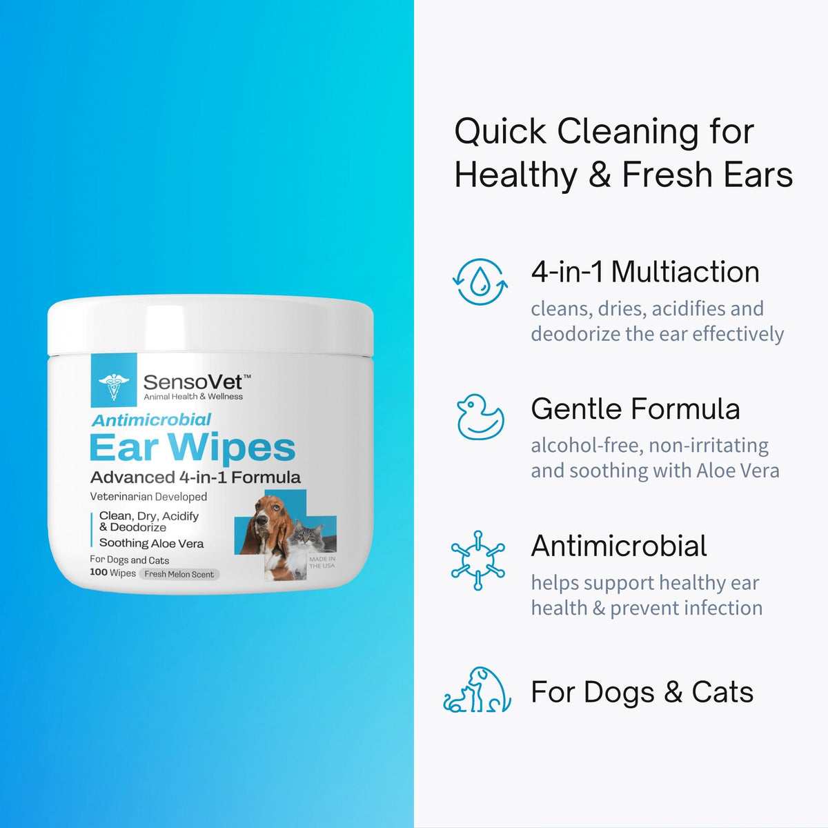 Additional view of Ear Wipes for Dogs & Cats - 100 Wipes