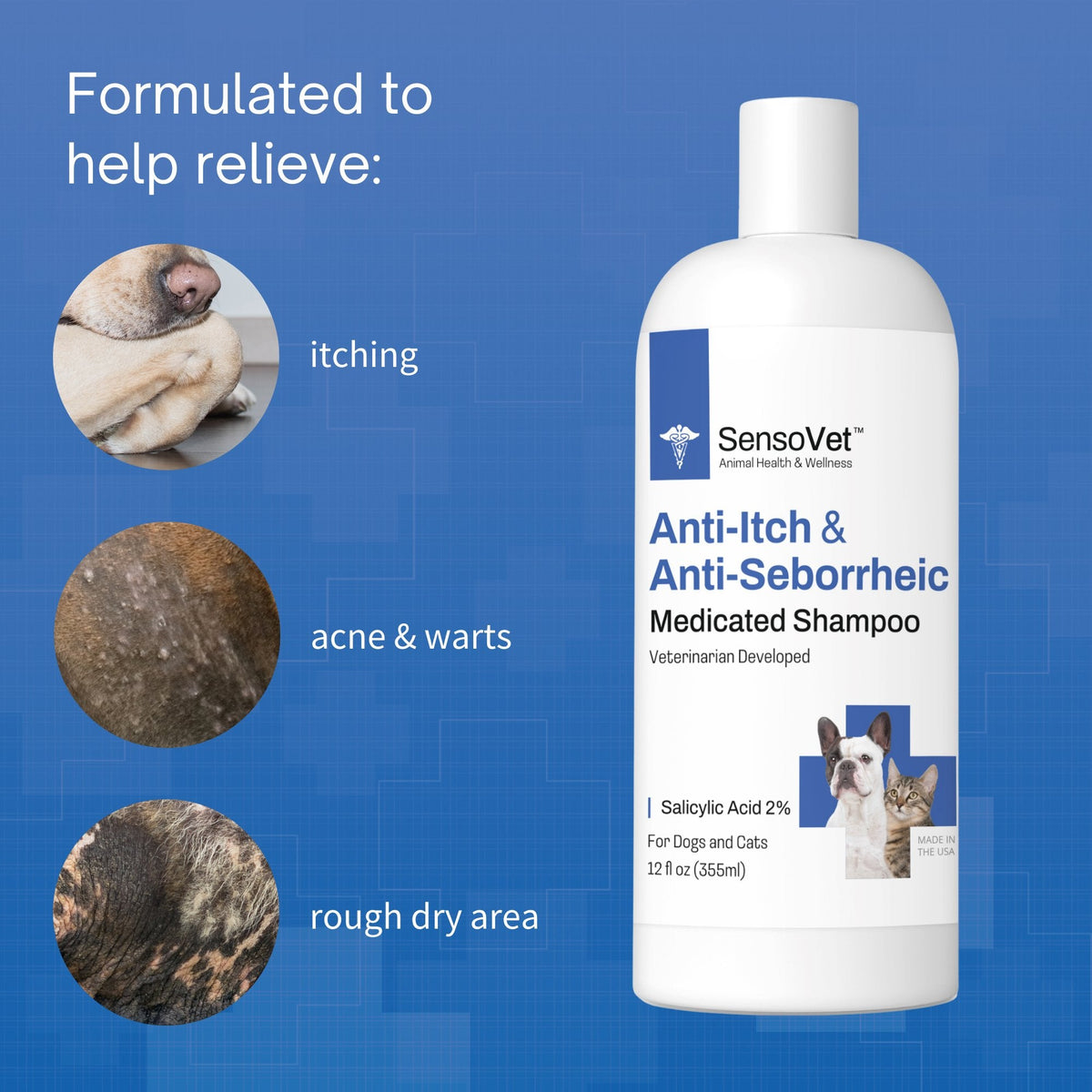 Anti-Seborrheic & Anti-Itch Shampoo for Dogs & Cats - 12 oz by SensoVet - product detail image 3