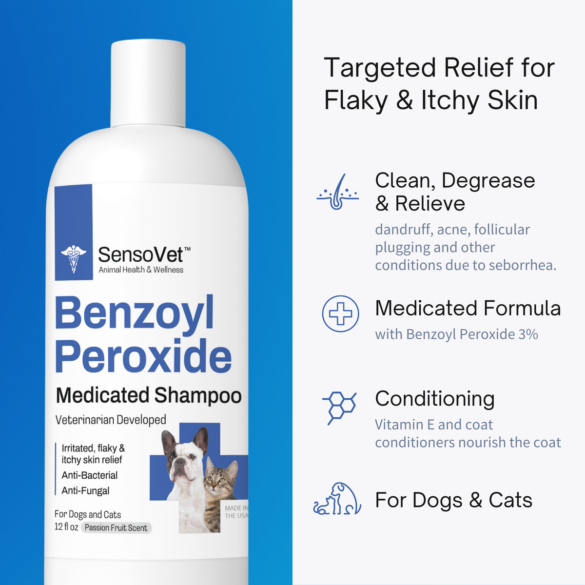 Benzoyl Peroxide Shampoo for Dogs & Cats - 12 oz product detail 2
