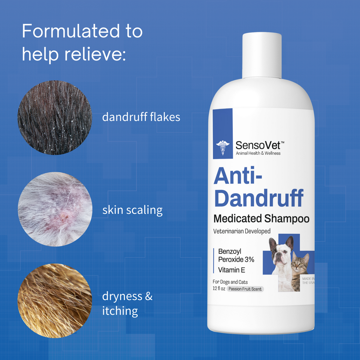 Anti-Dandruff Shampoo for Dogs & Cats - 12 oz by SensoVet - product detail image 4