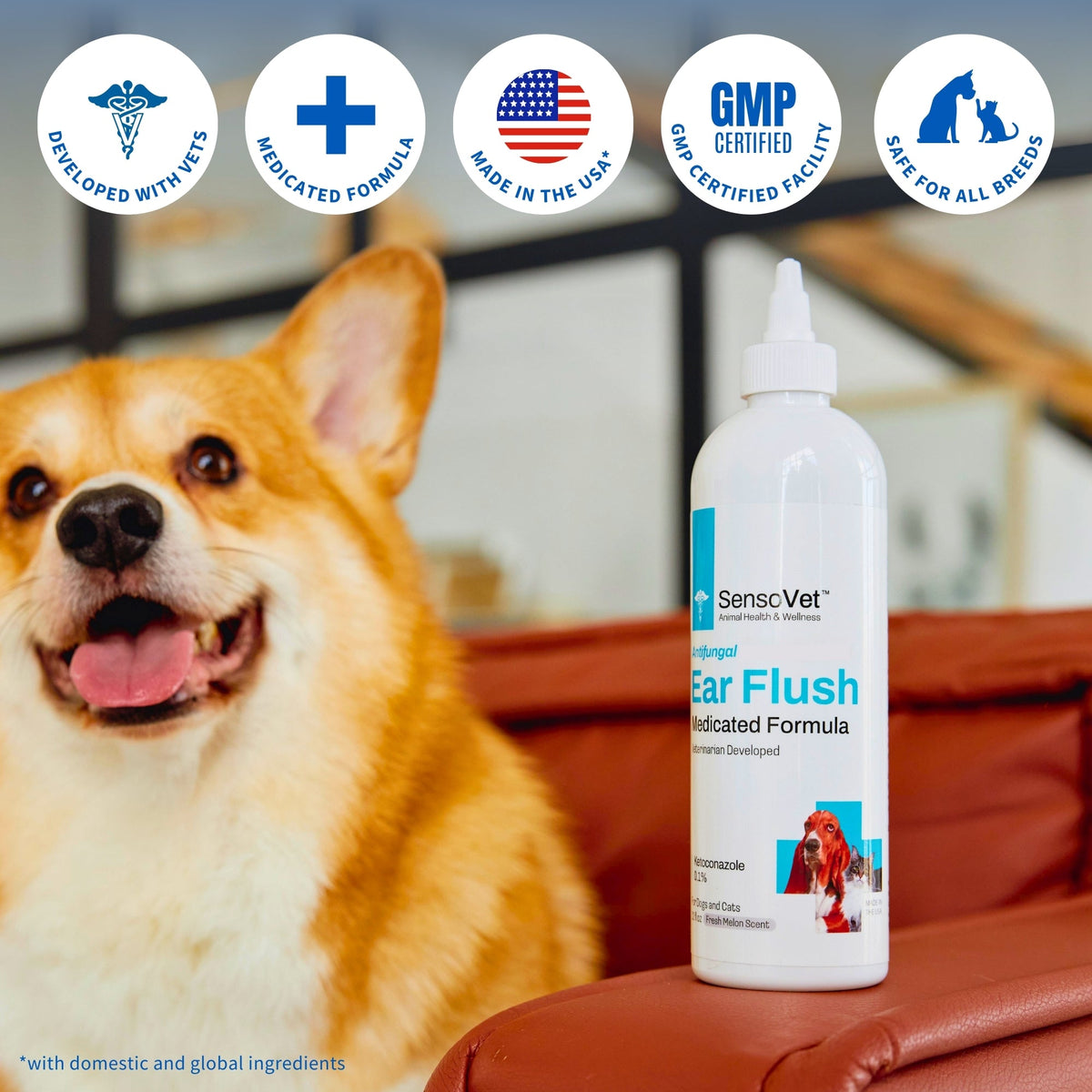 Ketoconazole Medicated Ear Flush for Dogs & Cats - 8 oz product detail 5
