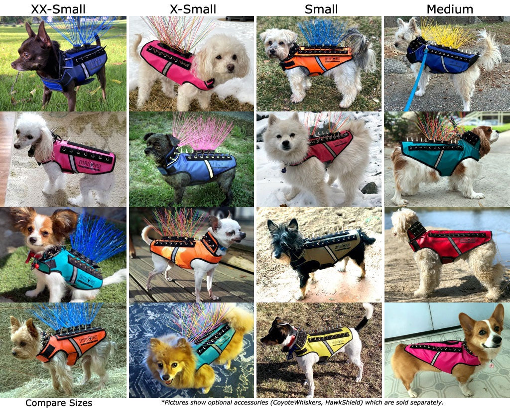 SpikeVest Protective Dog Vest fit examples
