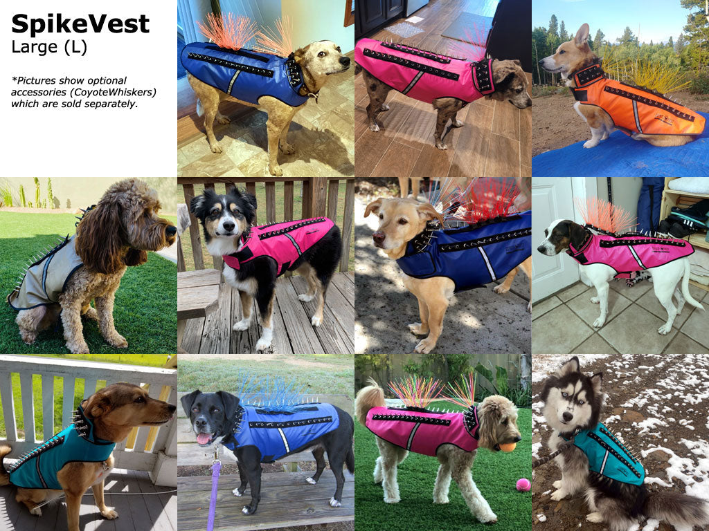 SpikeVest Protective Dog Vest Large fit examples