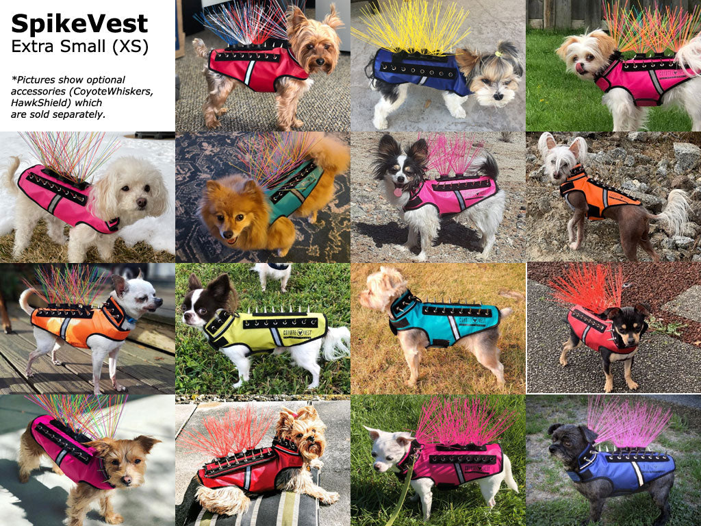 SpikeVest Protective Dog Vest X-Small fit examples