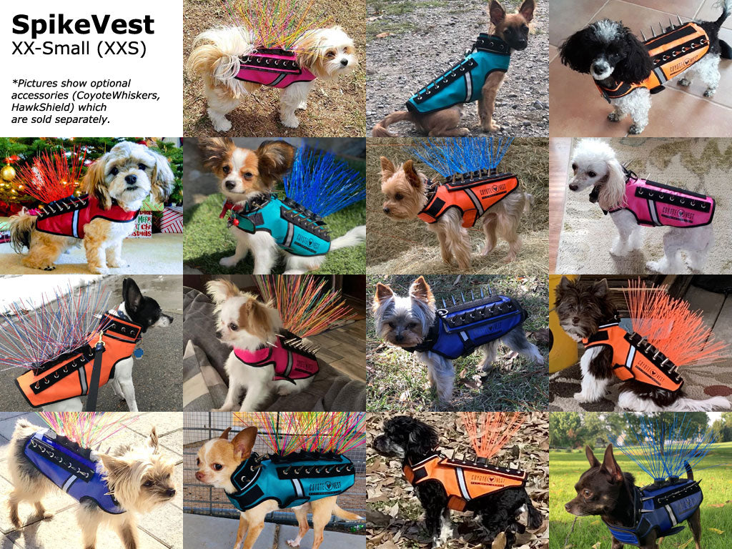 SpikeVest Protective Dog Vest Mini fit examples