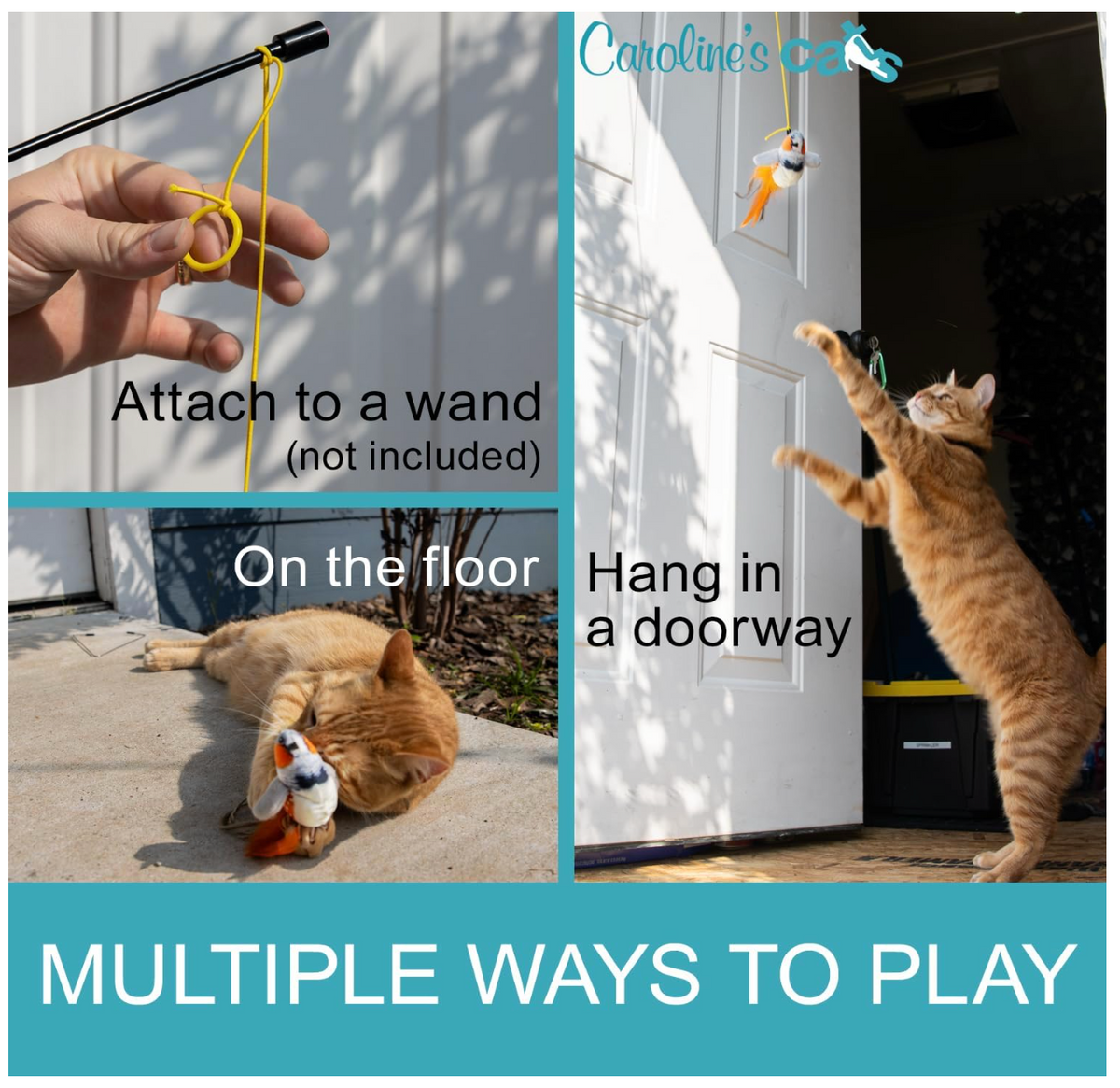 Plush Chirping Bird Cat Toy with Doorway Hanger product detail 3