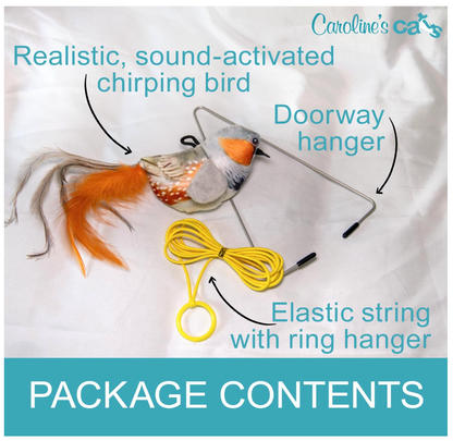 Plush Chirping Bird Cat Toy with Doorway Hanger product detail 4