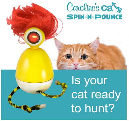 Spin-N-Pounce Rechargeable Interactive Cat Toy product feature graphic