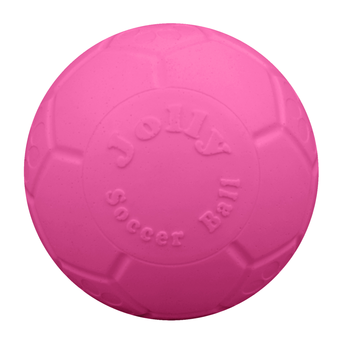 Pink soccer ball with 'Johny Soccer Ball' branding on a transparent background