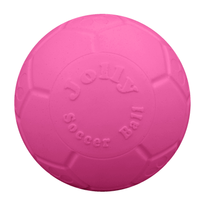 Pink soccer ball with 'Johny Soccer Ball' branding on a transparent background