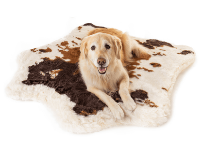 Additional view of PupRug® Animal Print Memory Foam Dog Bed - Brown Faux Cowhide — view 4