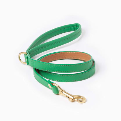 Ramona For You Spring Leash in emerald-green leather